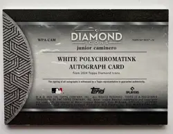 2024 Topps Diamond Icons White Polychromatink Auto Red Ink Junior Caminero #3/5 - Image 2