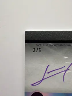 2024 Topps Diamond Icons White Polychromatink Auto Red Ink Junior Caminero #3/5 - Image 3