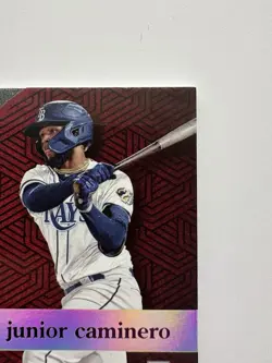 2024 Topps Diamond Icons White Polychromatink Auto Red Ink Junior Caminero #3/5 - Image 4