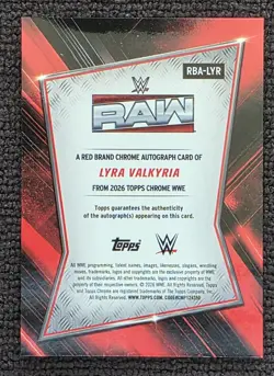 Lyra Valkyria 2026 Topps Chrome WWE Base Auto #RBA-LYR - Image 2