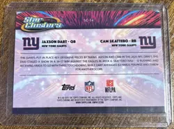 2025 Topps Chrome Cosmic Star Clusters Jaxson Dart Cam Skattebo SC-14 Giants RC - Image 2