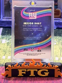 2025 Topps Finest Rookie Autographs Jaxson Dart New York Giants Auto #RFA-JD - Image 2