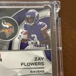 2023 Panini Spectra Dual Patch Auto RC Zay Flowers Jordan Addison RPA Rookie /30 - Image 4