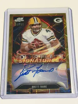 2025 Topps Chrome Cosmic Brett Favre Solar Flare Signatures GOLD Auto 39/50! - Image 1