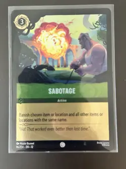 Disney Lorcana Wilds Unknown Sabotage FOIL 96/204 - Image 1