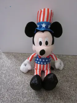 Mickey and Minnie Mouse Fourth of July Plush Set Dressed In Patriotic Outfit 11” - Image 2