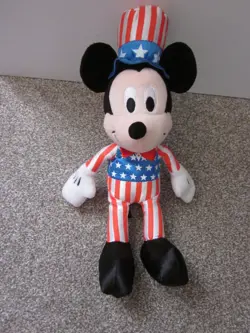 Mickey and Minnie Mouse Fourth of July Plush Set Dressed In Patriotic Outfit 11” - Image 3
