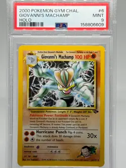 2000 Pokemon TCG Gym Challenge Giovanni’s Machamp Holo Rare Card | PSA 9 Mint - Image 1