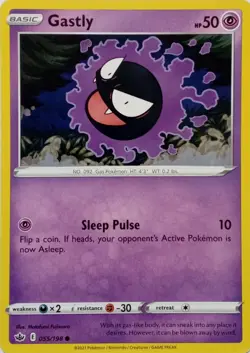 055/198 GASTLY | COMMON | CHILLING REIGN POKEMON CARD - Image 1