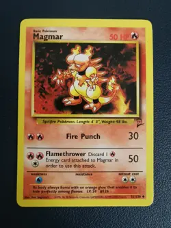 Pokemon Card Magmar 51/130 Base Set 2 Uncommon WOTC - Image 1