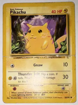 Pikachu 58/102 E3 Stamp Yellow Cheeks Base Set 1999 WOTC Promo Pokemon Card - Image 1