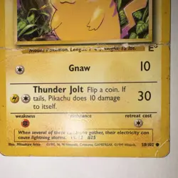 Pikachu 58/102 E3 Stamp Yellow Cheeks Base Set 1999 WOTC Promo Pokemon Card - Image 2