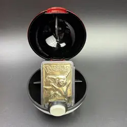 1999 Pokemon 23K Gold Plated PIKACHU Card BK Limited Edition w/ Pokeball & COA - Image 4