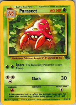 Parasect 41/64 - Jungle - Pokemon - WOTC Vintage Single Card - LP/MP - Image 1