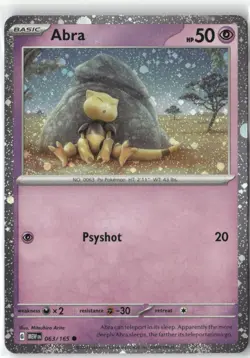 Abra 063/165 Holo Promo Miscellaneous Cards & Products Pokemon Holo Near Mint - Image 1