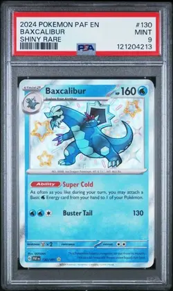 Baxcalibur Paldean Fates Shiny Ultra Rare Pokemon TCG Card 130/091 PSA 9 Mint - Image 1