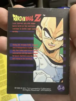 Dragon Ball Z G-8 VEGETA GOLD FOIL 1999 Funimation DBZ Card JPP/AMADA HP - Image 2