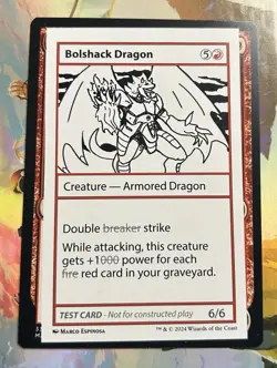 Bolshack Dragon Magic The Gathering x Duelmasters Genuine Playtest Card MTG - Image 1