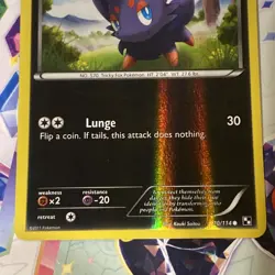 Zorua 70/114 reverse holo. Pokemon card. Black & white base NM - Image 2