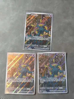 THREE 3x Dhelmise Illustration Rare Pitch Black Pokemon Cards from Pre-Release - Image 1