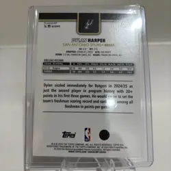 2025-26 Topps Flagship Basketball Dylan Harper Rookie Blackout Holo Foil SSP RC - Image 2