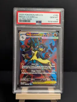 💎PSA 10💎 Pokemon TCG 2025 Mega Lucario ex 160/132 Me01 Ultra Rare Holo - Image 1