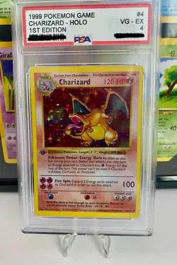 PSA 4 1st Edition Charizard Shadowless Holo Rare Base Set 1999 Pokemon Card #4 - Image 1