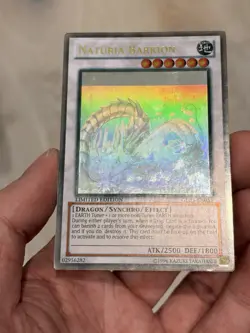 Yugioh Misprint Naturia Barkion Foil Shift Ghost Gold Rare GLD5 MP - Image 1