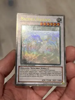 Yugioh Misprint Naturia Barkion Foil Shift Ghost Gold Rare GLD5 MP - Image 3