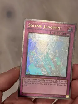 Yugioh Misprint Foil Shift GLD5 Solemn Judgment Ghost Gold Rare MP - Image 2