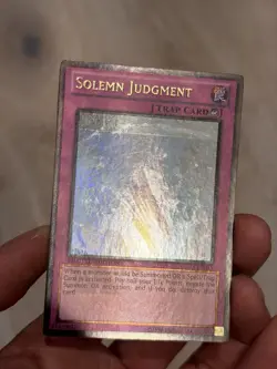 Yugioh Misprint Foil Shift GLD5 Solemn Judgment Ghost Gold Rare MP - Image 4