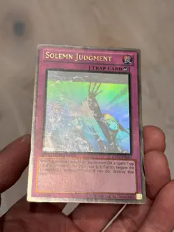 Yugioh Misprint Foil Shift GLD5 Solemn Judgment Ghost Gold Rare MP - Image 5