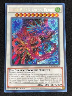 YUGIOH UKIYOE-P.U.N.K AMAZING DRAGON BLMR-EN075 1ST SECRET (NM) - Image 1