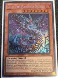 YuGiOh! Snake-Eyes Flamberge Dragon RA03-EN033 Secret Rare 1st Edition Near Mint - Image 1
