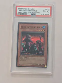 PSA 8 2003 YUGIOH MFC-076 TRIBE-INFECTING VIRUS 1ST EDITION - Image 1