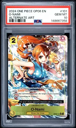 2023 ONE PIECE JAPANESE OP06-WINGS OF THE CAPTAIN O-NAMI #101 ALT ART PSA 10 - Image 1