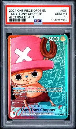 2024 ONE PIECE OP08-TWO LEGENDS ALTERNATE ART #001 TONY TONY CHOPPER PSA 10 - Image 1