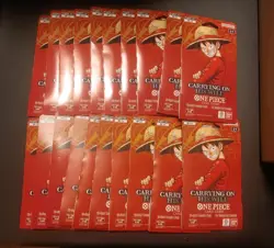 Lot of 20 One Piece OP-13 CARRYING ON HIS WILL Sleeved Booster Pack - Image 1