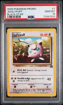 2000 Jigglypuff Pokemon Promo Black Star #7 Casette Promo PSA 10 GEM MINT - Image 1
