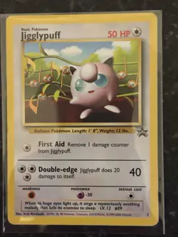Pokemon Jigglypuff TCG Black Star Promo Card WOTC 7 LP Condition 1999 Vintage - Image 1