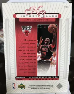 1999-00 Upper Deck Michael Jordan History Class #HC1 Bulls Centered! - Image 2