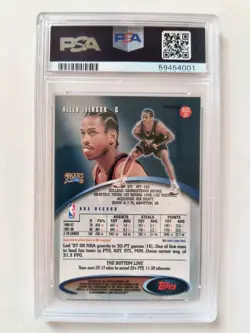 1999 Topps Stadium Club Chrome Previews Allen Iverson #SCC27 POP 1 PSA 9 - Image 2