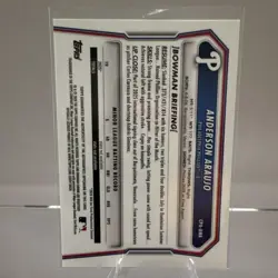 2026 Bowman Chrome 1st Yellow Refractor Auto /75 Anderson Araujo Phillies CPA-AA - Image 3
