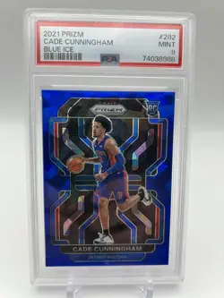 CADE CUNNINGHAM 2021 PRIZM BLUE ICE /125 ROOKIE COLOR MATCH #282 PSA 9 MINT - Image 1