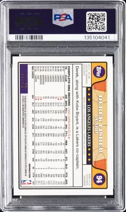 2008 TOPPS CHROME GOLD REFRACTOR #94 DEREK FISHER 40/50 PSA 9 - Image 2