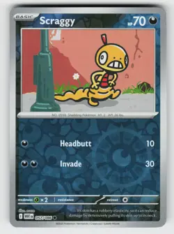 Scraggy 057/086 White Flare C Reverse Holo NM/M Pokemon - Image 1