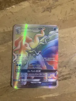 Pokemon Alolan Ninetales GX 150/145 Sm-Guardians Rising Secret Rare Holo - LOOK - Image 1
