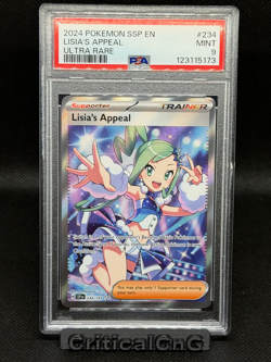 Pokemon Lisia's Appeal Surging Sparks SSP EN #234 Ultra Rare - PSA 9 MINT - Image 1