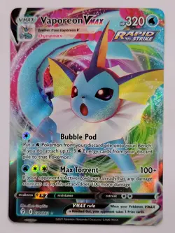 Pokemon TCG Vaporeon VMAX 030/203 SWSH07: Evolving Skies Holo NM - Image 1