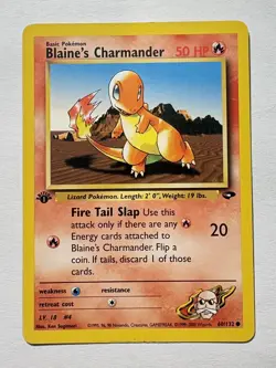 Blaine’s Charmander 60/132 1st Edition Gym Heroes Pokemon Card LP - Image 1